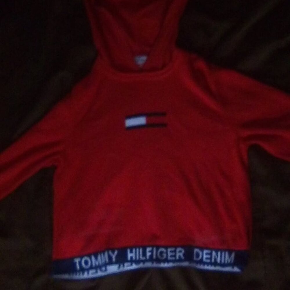 Tommy Hilfiger red sweater with hood ...